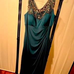 Beautiful emerald green formal dress.